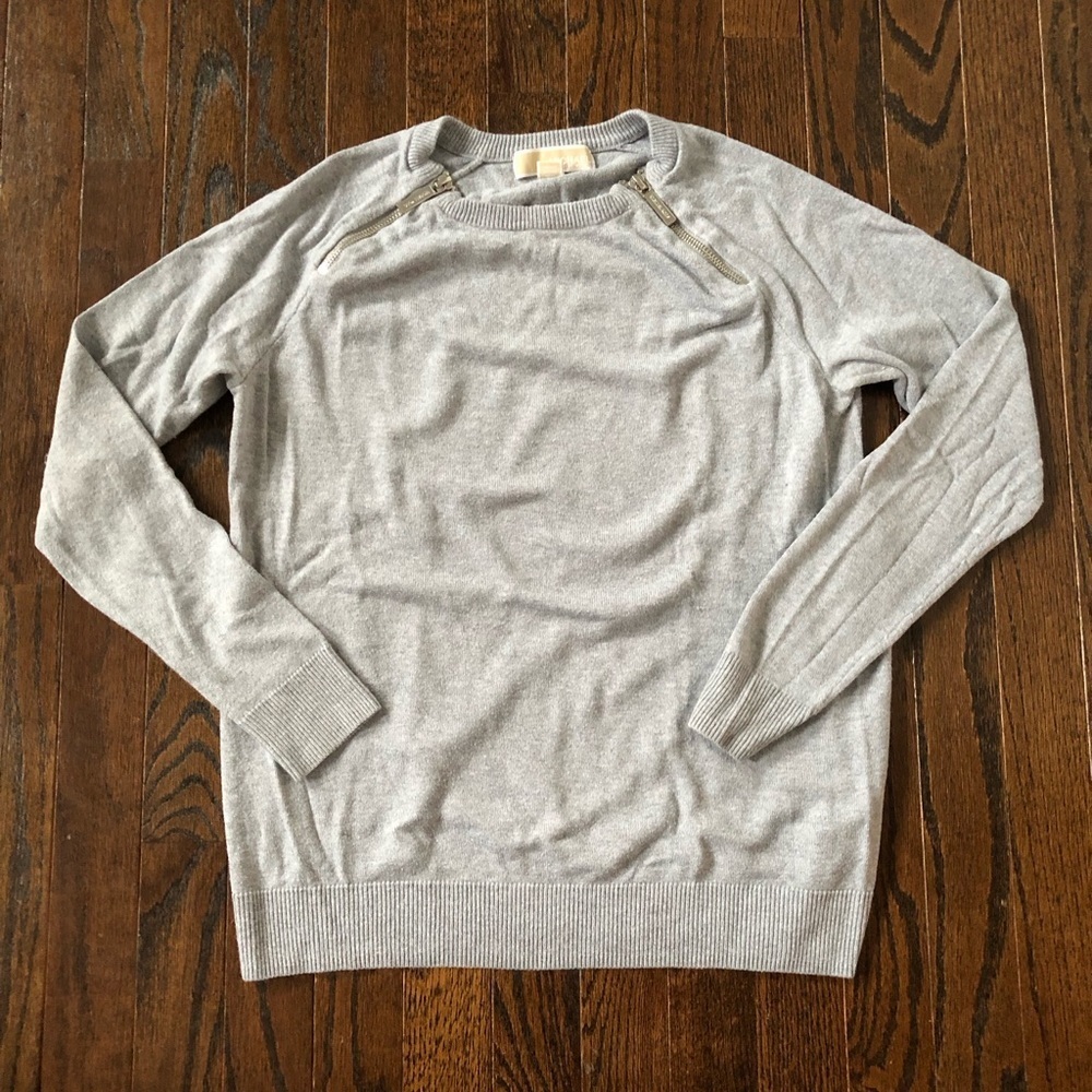 Michael by Michael Kors Women’s S Light Heathered Gray Long-Sleeved Sweater